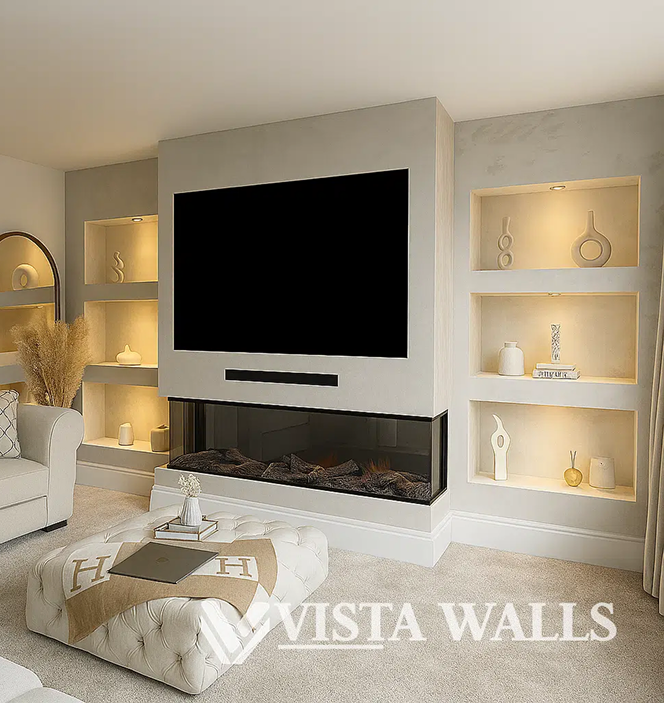 3D Fire Place Wall